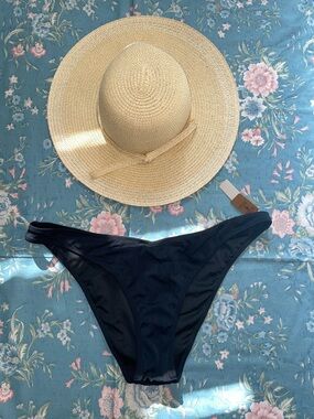 NWT Victoria’s Secret Pink Classic Black Bikini Bottom With Gold Charm XXL
